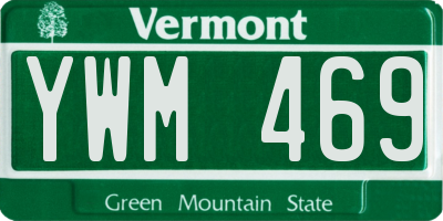 VT license plate YWM469