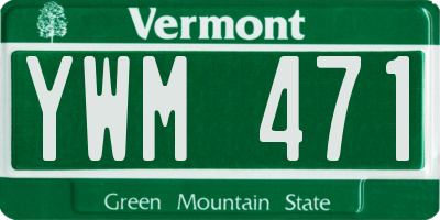 VT license plate YWM471