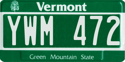 VT license plate YWM472