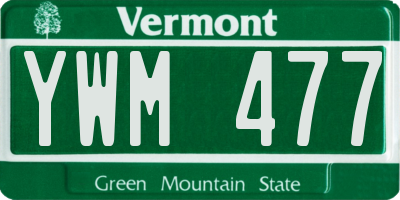 VT license plate YWM477