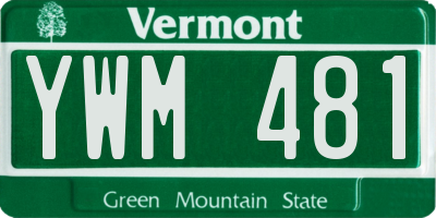 VT license plate YWM481