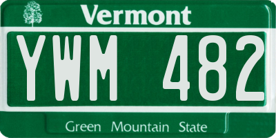 VT license plate YWM482