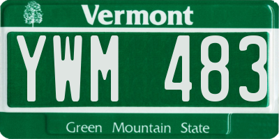 VT license plate YWM483