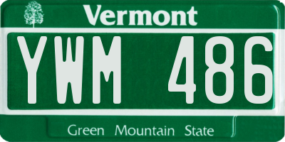 VT license plate YWM486