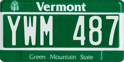 VT license plate YWM487