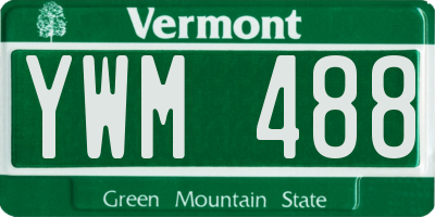 VT license plate YWM488