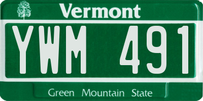 VT license plate YWM491