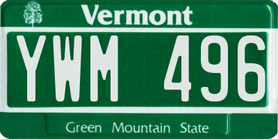 VT license plate YWM496