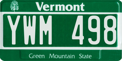 VT license plate YWM498