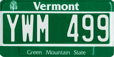 VT license plate YWM499