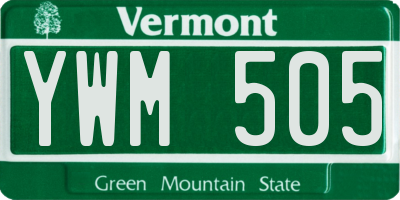 VT license plate YWM505