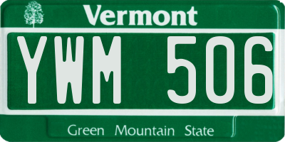 VT license plate YWM506