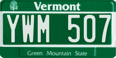VT license plate YWM507