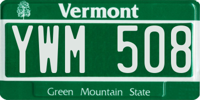 VT license plate YWM508
