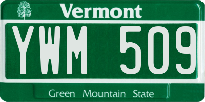 VT license plate YWM509