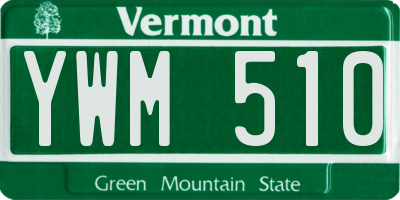 VT license plate YWM510