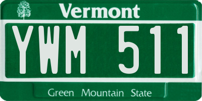 VT license plate YWM511