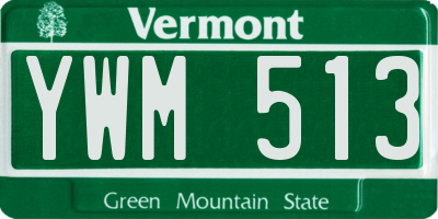 VT license plate YWM513
