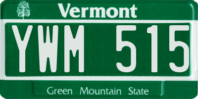 VT license plate YWM515
