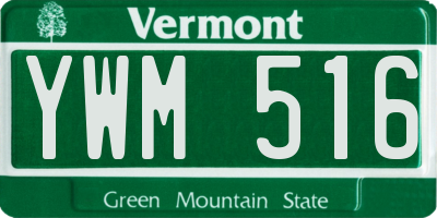 VT license plate YWM516