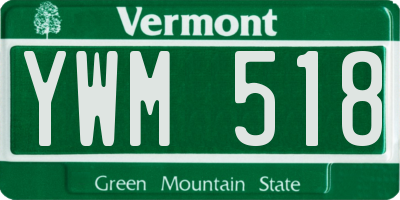 VT license plate YWM518
