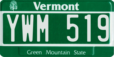 VT license plate YWM519