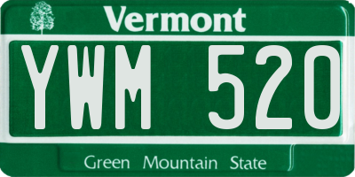 VT license plate YWM520