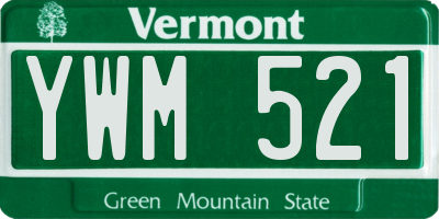 VT license plate YWM521