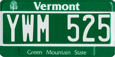 VT license plate YWM525