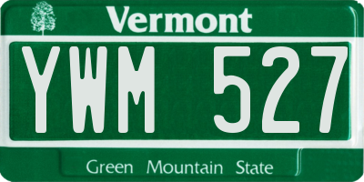 VT license plate YWM527