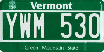 VT license plate YWM530