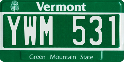VT license plate YWM531