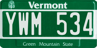 VT license plate YWM534