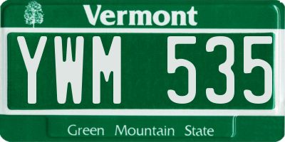 VT license plate YWM535
