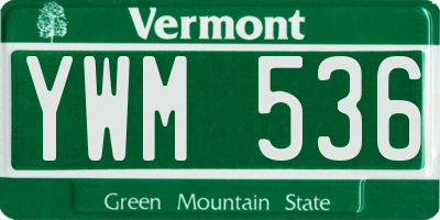 VT license plate YWM536