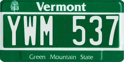 VT license plate YWM537