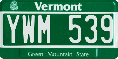 VT license plate YWM539