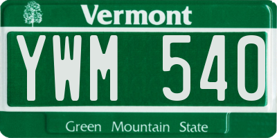 VT license plate YWM540