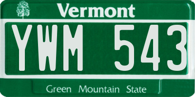 VT license plate YWM543