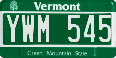 VT license plate YWM545