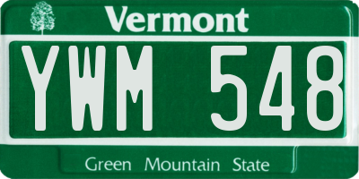 VT license plate YWM548