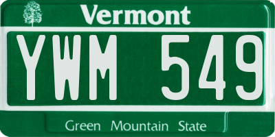 VT license plate YWM549
