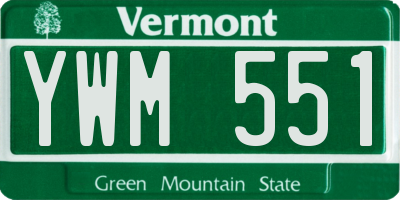 VT license plate YWM551