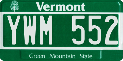 VT license plate YWM552