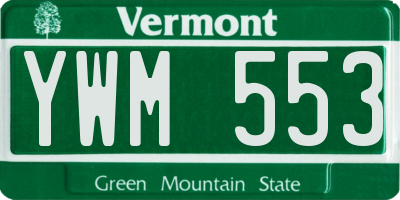 VT license plate YWM553