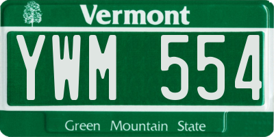 VT license plate YWM554