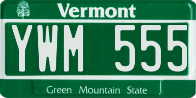 VT license plate YWM555
