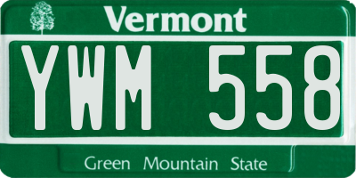 VT license plate YWM558