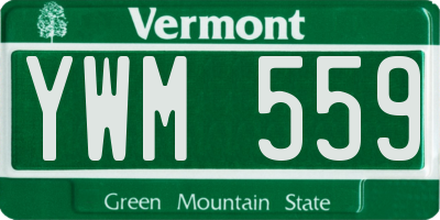 VT license plate YWM559