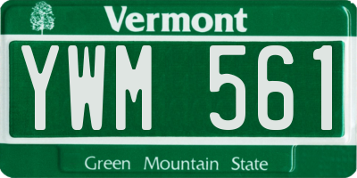 VT license plate YWM561